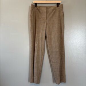 St. John sz 10 Lightweight Trousers Brown Plaid Career-wear Pants Made in USA
